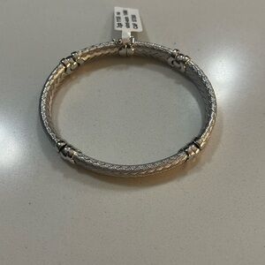 Elegant 14kt. White Gold Braided Bracelet 7” long